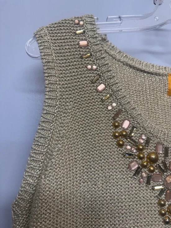 Ruby Rd Cream Jeweled Knit Tank Top - Picture 3 of 6